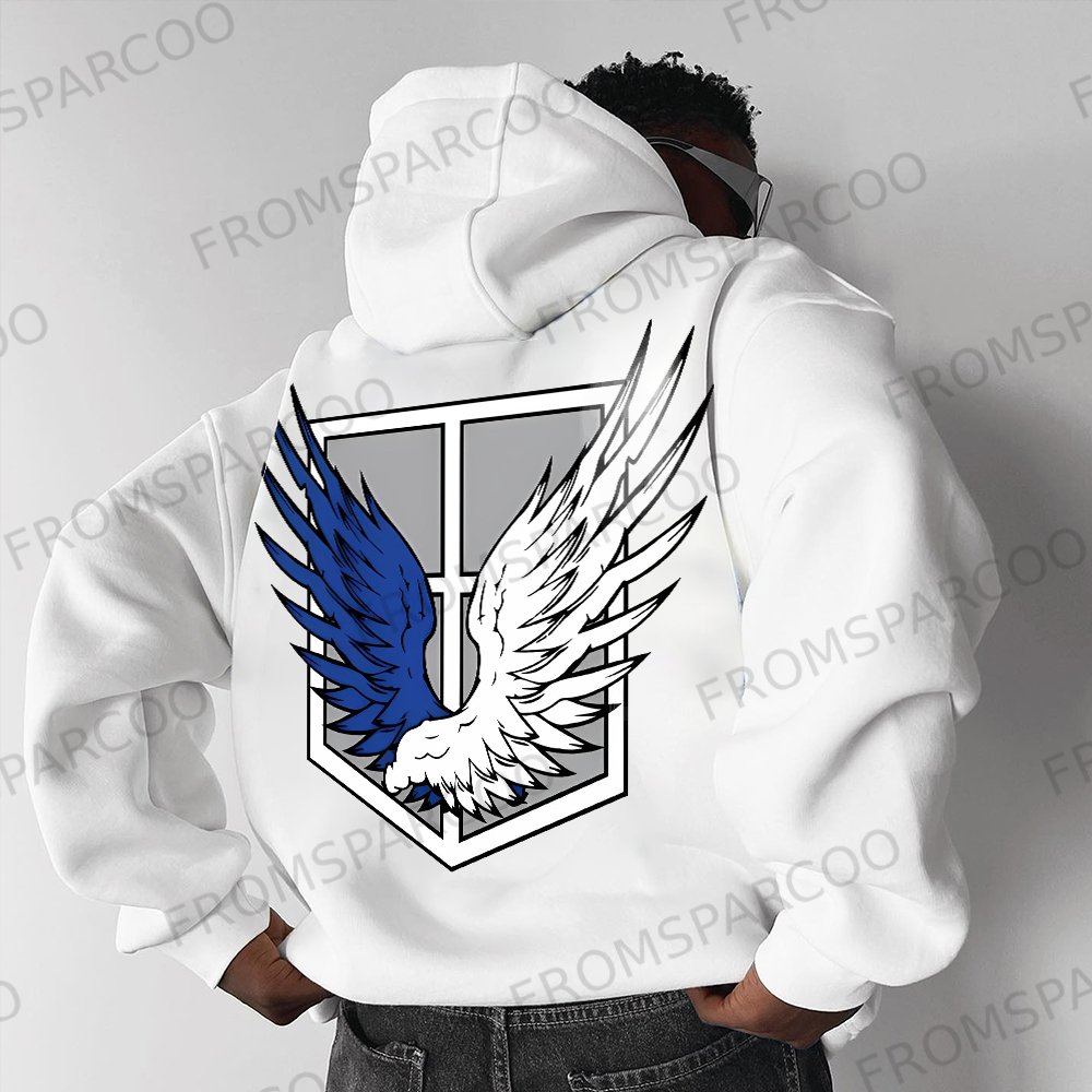 Unisex Oversized Attack on Titan Anime Print Hoodie