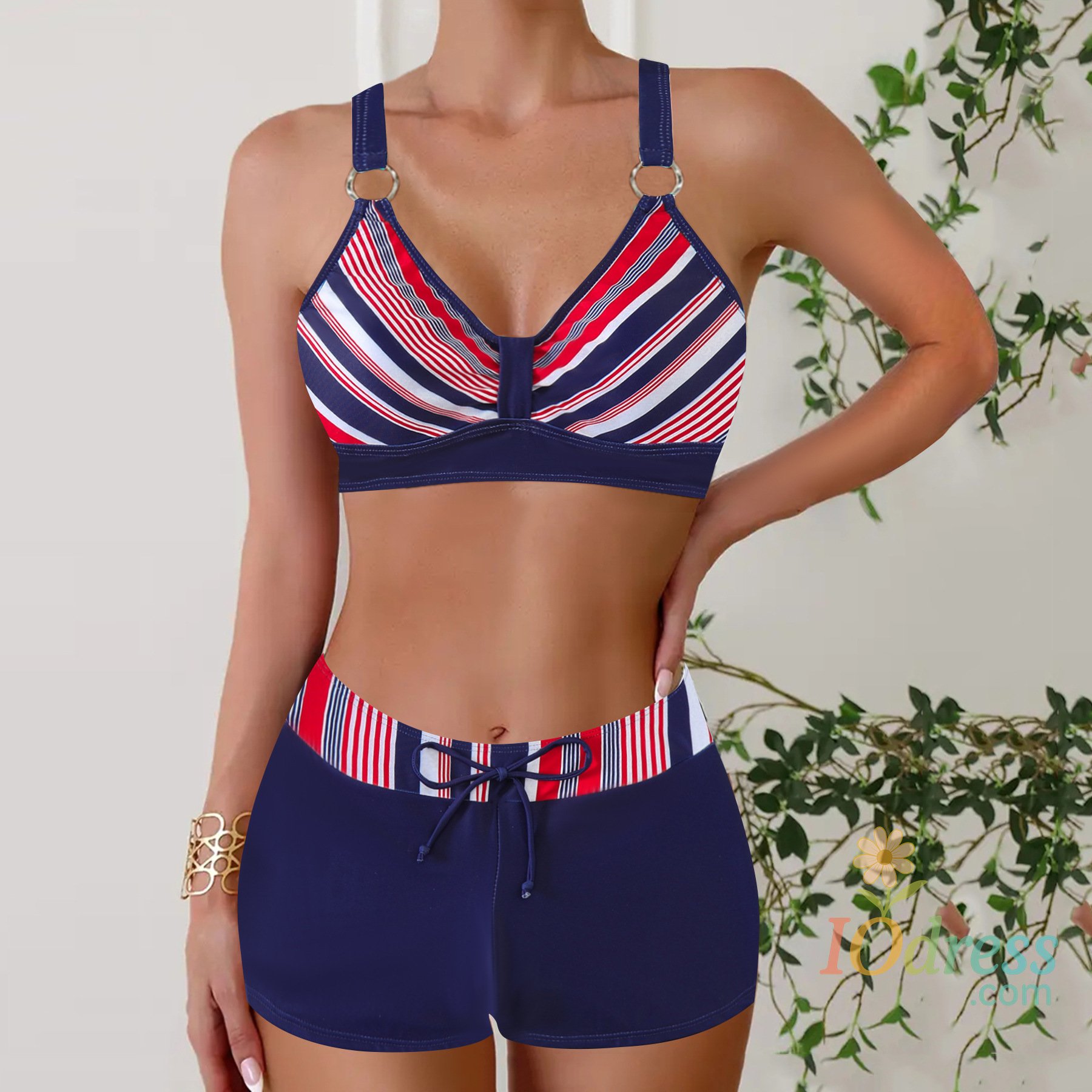 IO Dress Women Swimsuit Plus Size Swimwear Two-piece Bikini Set 2025 Female Separate Large High Waist Bathing Suit Biquine Brasileiro