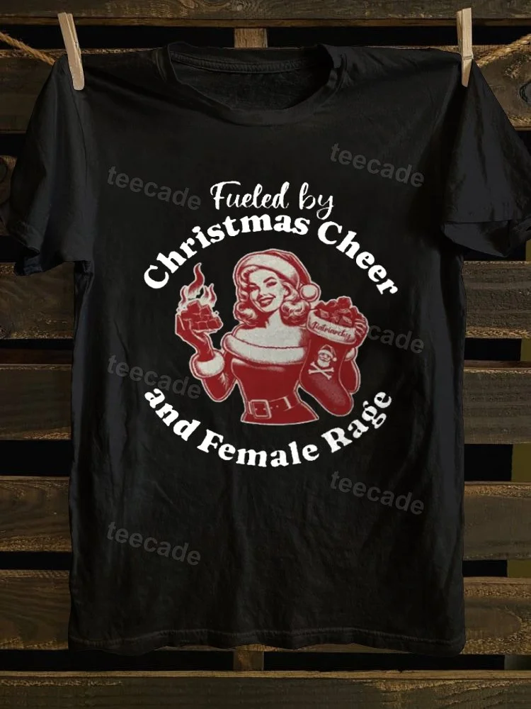 Teecade Teecade Retro Feminist Christmas T-shirt