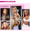 Hightlight Brown Mixed Blonde Long Wig Straight Wig