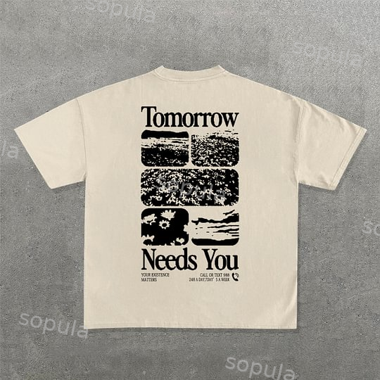 Sopula Men's Tomorrow Needs You Graphic 100% Cotton Short Sleeve T-Shirt - Sopula｜Premium Graphic Tees & Graphic Clothing