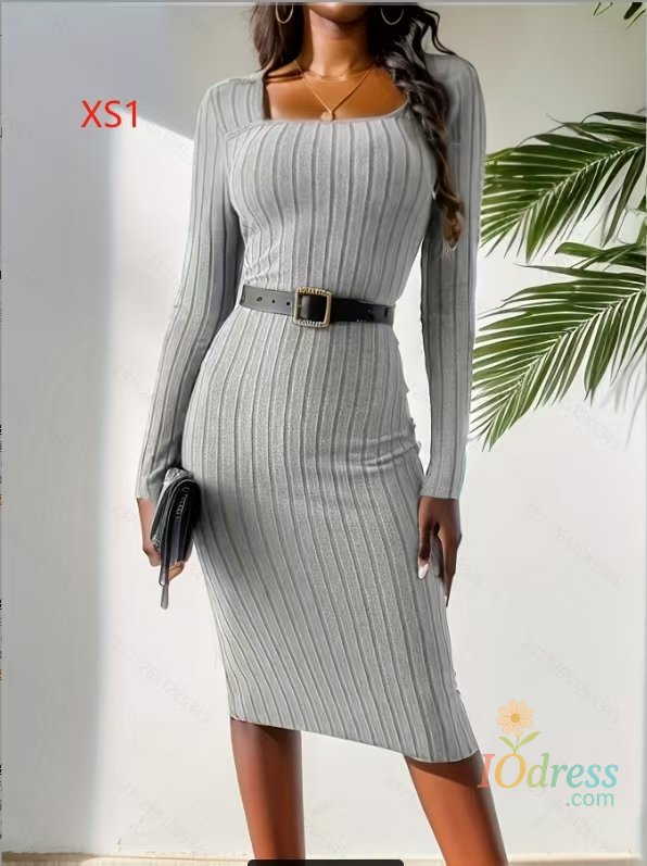 IO Dress New autumn and winter slim fit dress with waist bag and buttocks