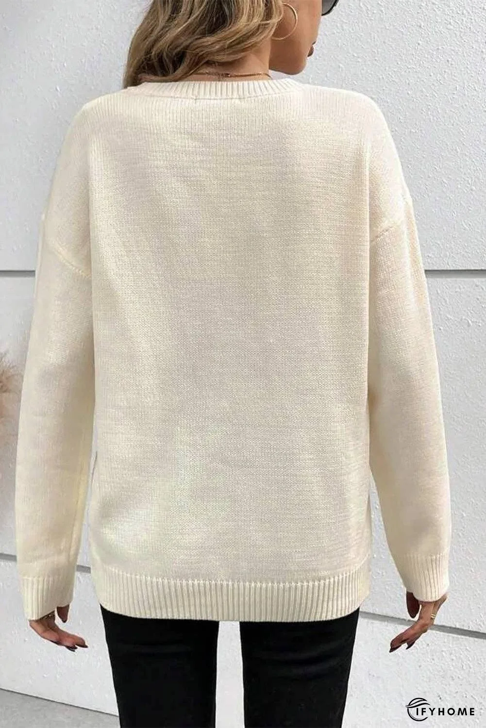 BOO Round Neck Long Sleeve Sweater | IFYHOME