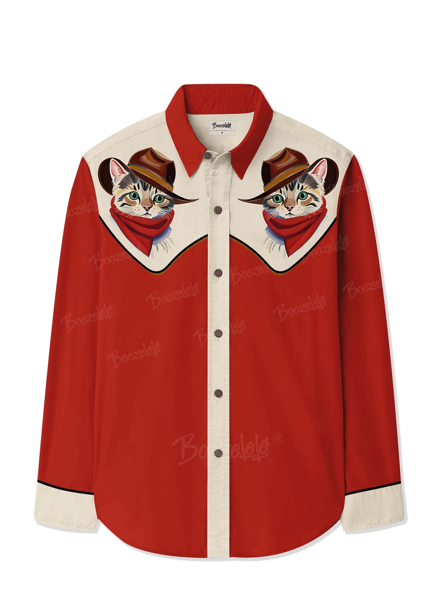 Western Cowcat - 100% Cotton Long Sleeves Shirt