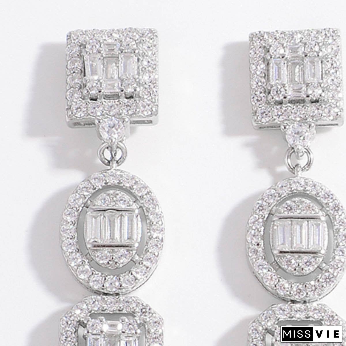 925 Sterling Silver Inlaid Zircon Earrings