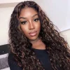 Black Mixed Brown Brazilian Water Wave Curly Wig