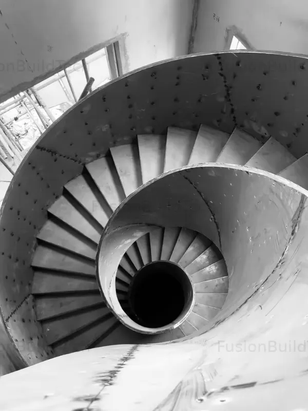 Civil Steel Stairs-Spiral Stringer Staircase