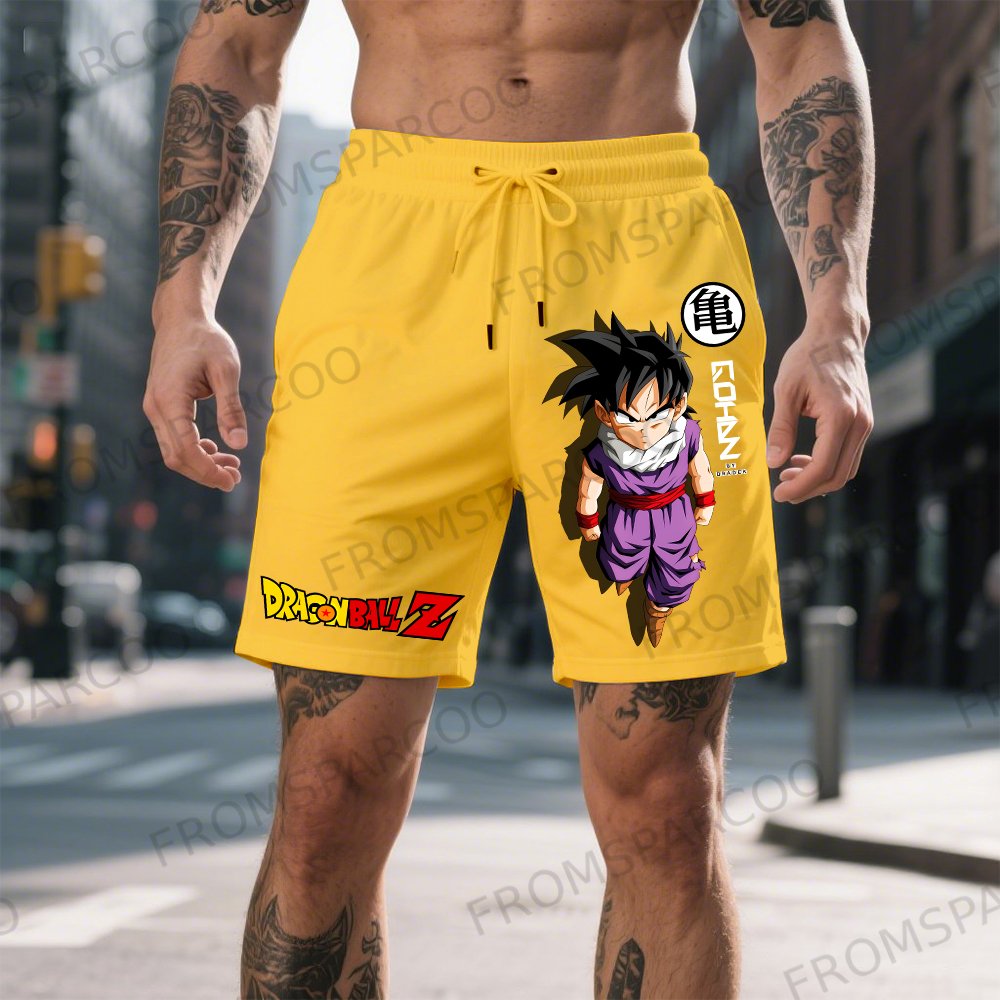 Men's Casual Cotton Dragon Ball Anime Printed Shorts