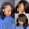 New Short Bob Deep Wave Black Wig For Women