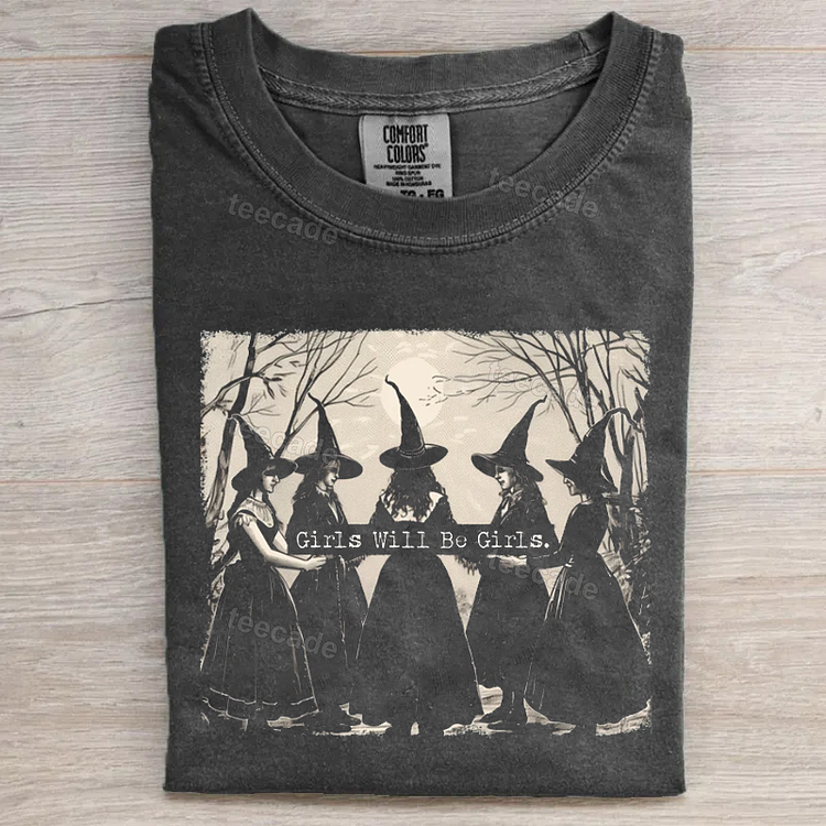 Teecade Teecade Girls Will Be Girls Witch T-shirt