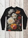 Unisex Floral Art Print V-Neck Short Sleeve T-Shirt