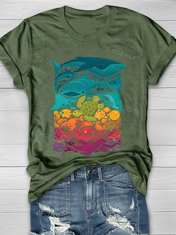 Eagerlys  Sea Animal Lover T-shirt Eagerlys