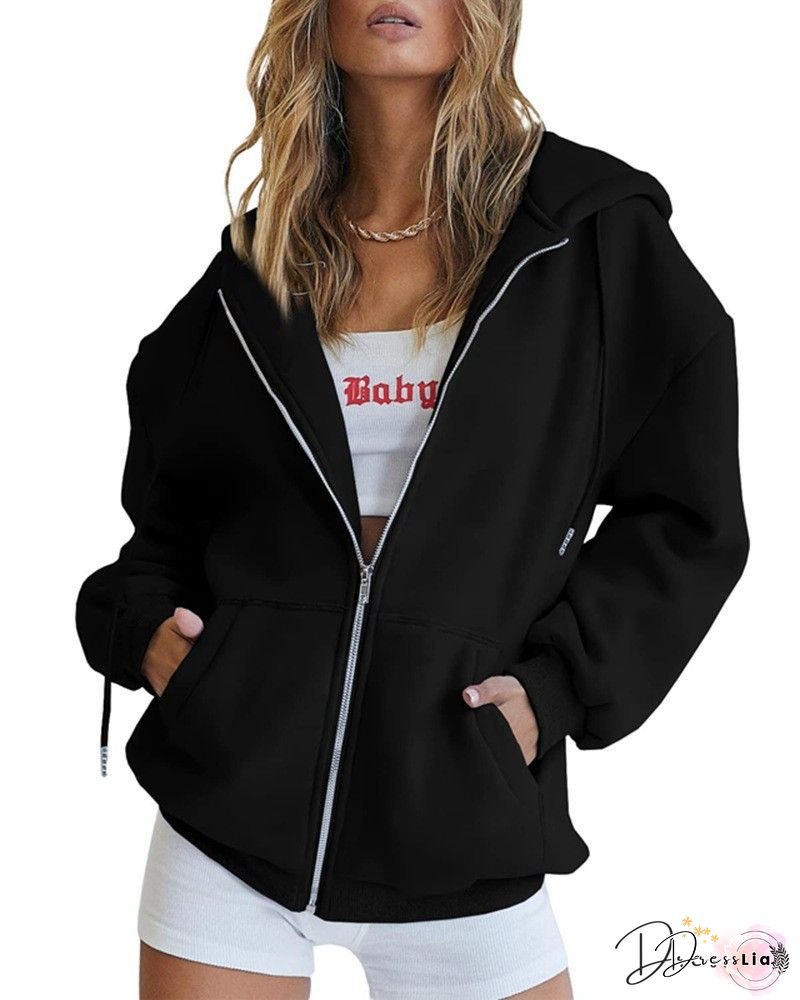 Women&lsquo;s Lightweight Hooded Cardigan Sweatshirt - Soft Zip-Up Jacket, All-Season Gym & Everyday Outerwear, Light Grey with Zipper Closure, Casual Athletic Outerwear for Women, Versatile Layering, Sporty Design, Durable Construction, Pullover Hoodie, Women