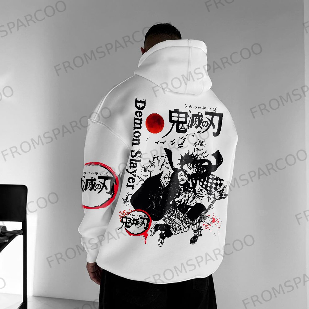 Oversized Unisex Anime Demon Slayer Print Hoodie