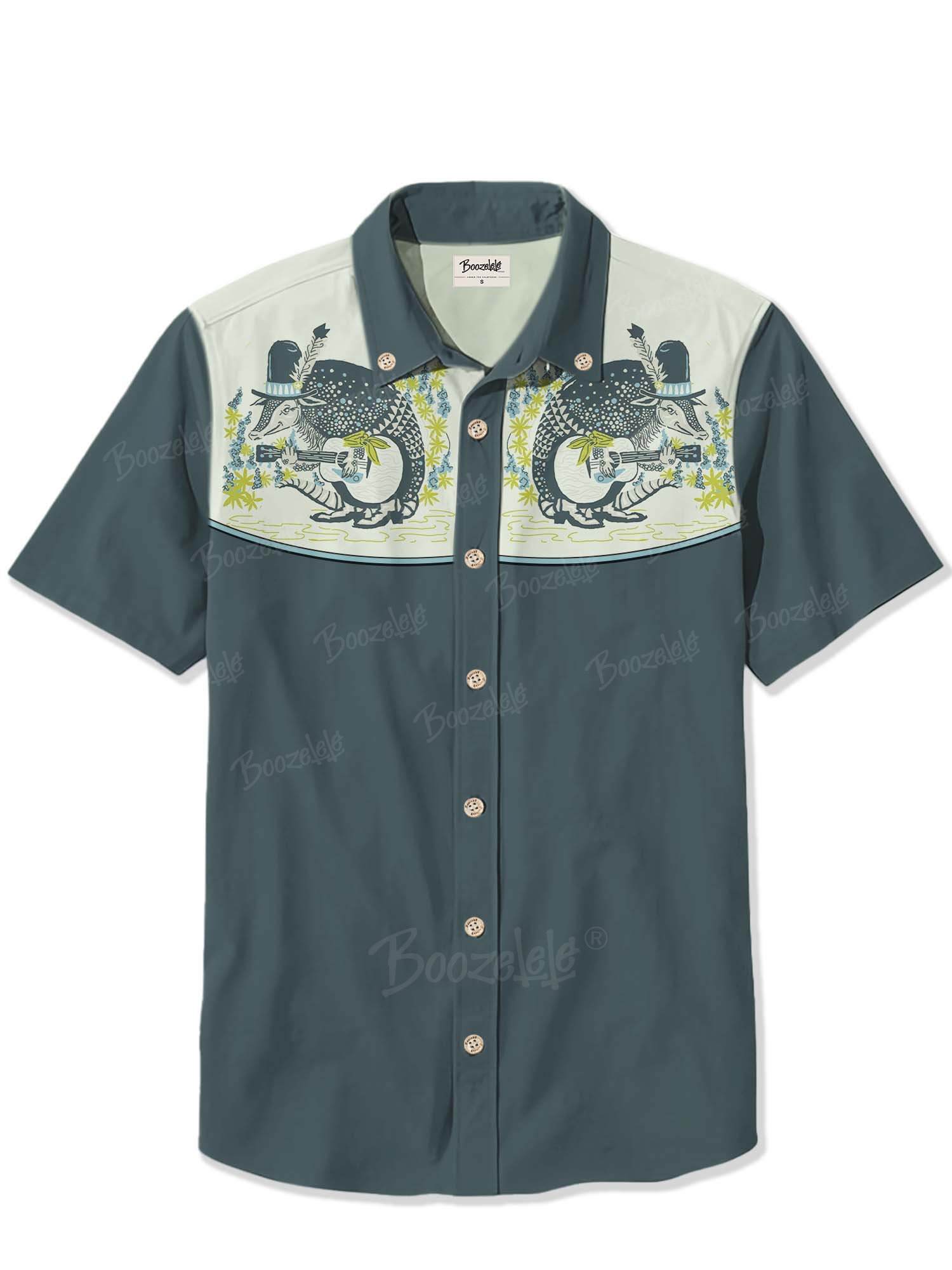 Music Western Armadillo Cowboy Playing Guitar - 100% Cotton Shirt