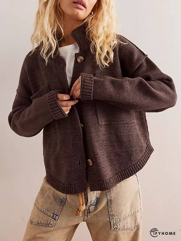 Feel Good Relaxed fit slouchy button down knit cardigan | IFYHOME