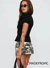 Voltage Denim Mini Skirt Camouflage