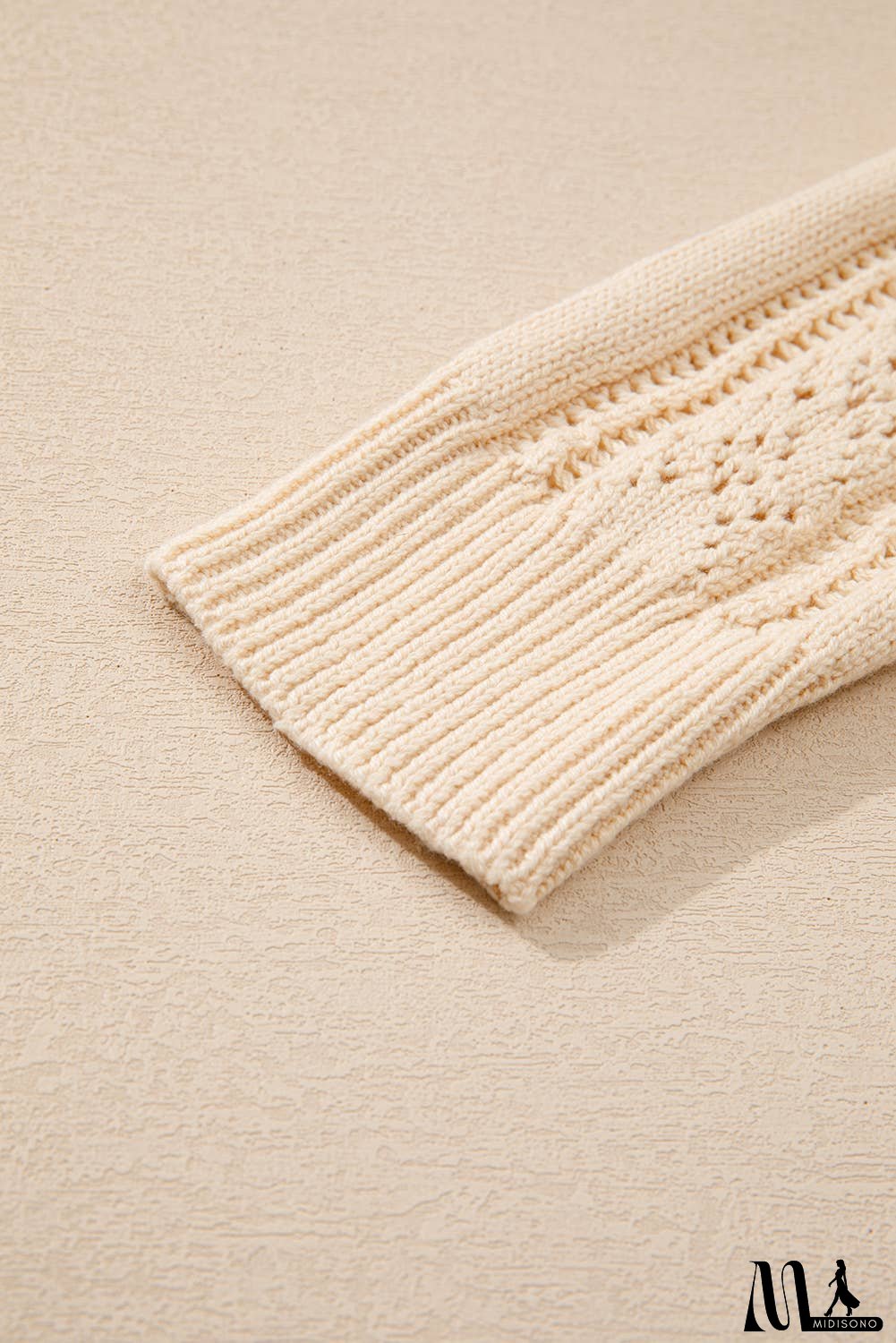 Open Knit Drop Shoulder Sweater Cardigan