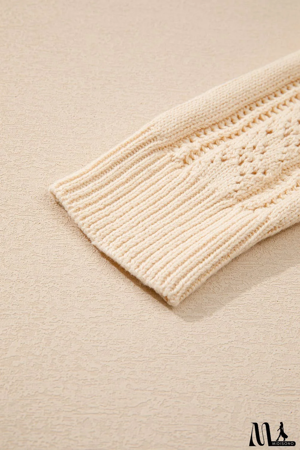 Open Knit Drop Shoulder Sweater Cardigan