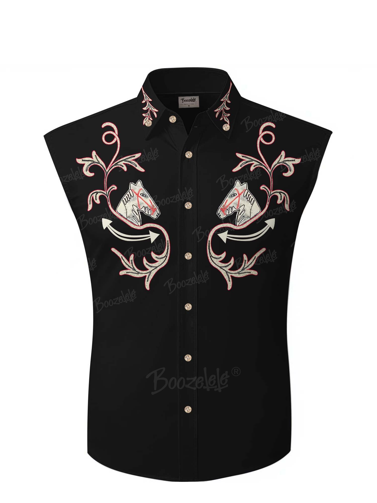 Western Horse Cowboy - Men‘s 100% Cotton Sleeveless Shirt