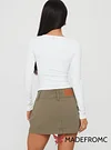 Giorja Studded Cargo Mini Skirt Khaki