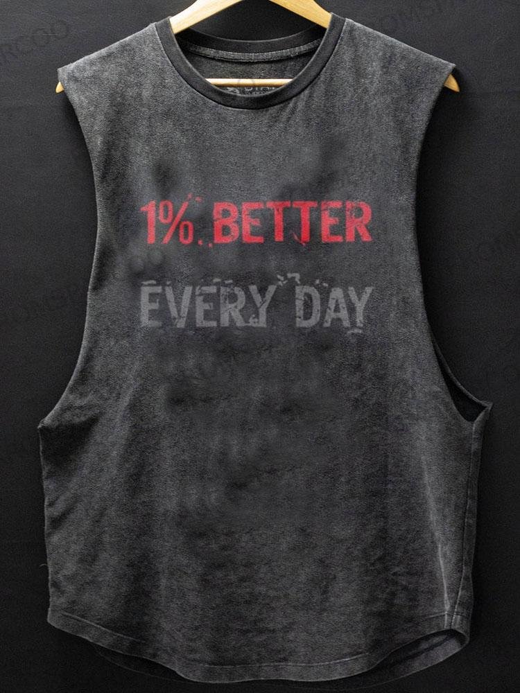 1% Better Every Day Scoop Bottom Cotton Tank