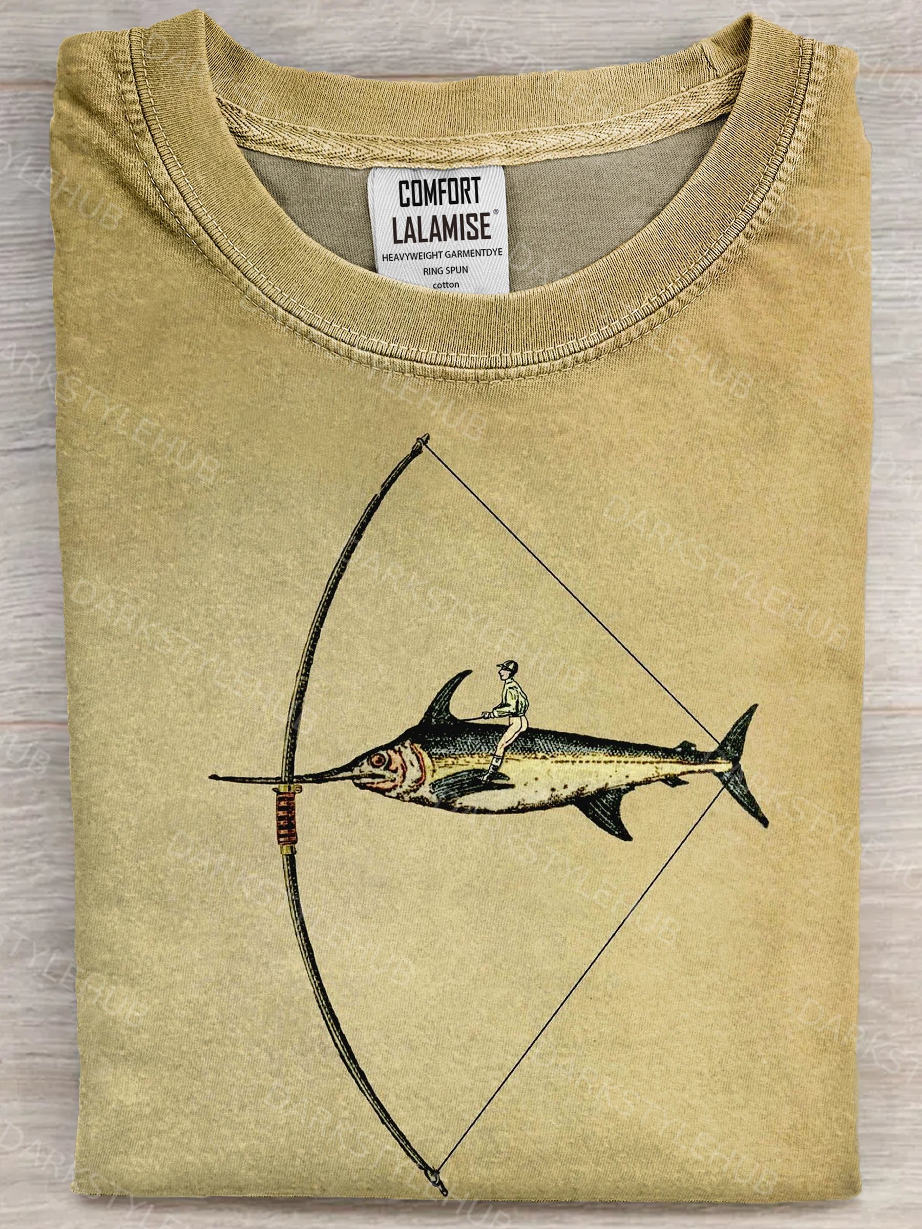 Fun Swordfish Archery Art Print Casual Crew Neck Short Sleeve T-shirt