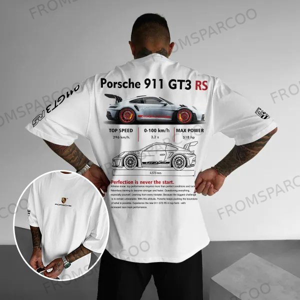 Casual Retro Racing Print T-shirt