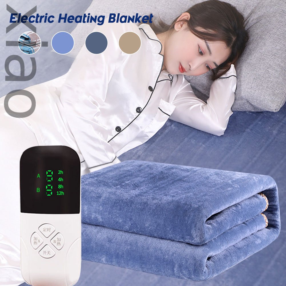 Electric-blanket-Portable Electric Blanket Thicker Heater Heated Blanket Mattress Thermostat Electric Heating Blanket Winter Body Warmer EU Plug-Electric-blanket