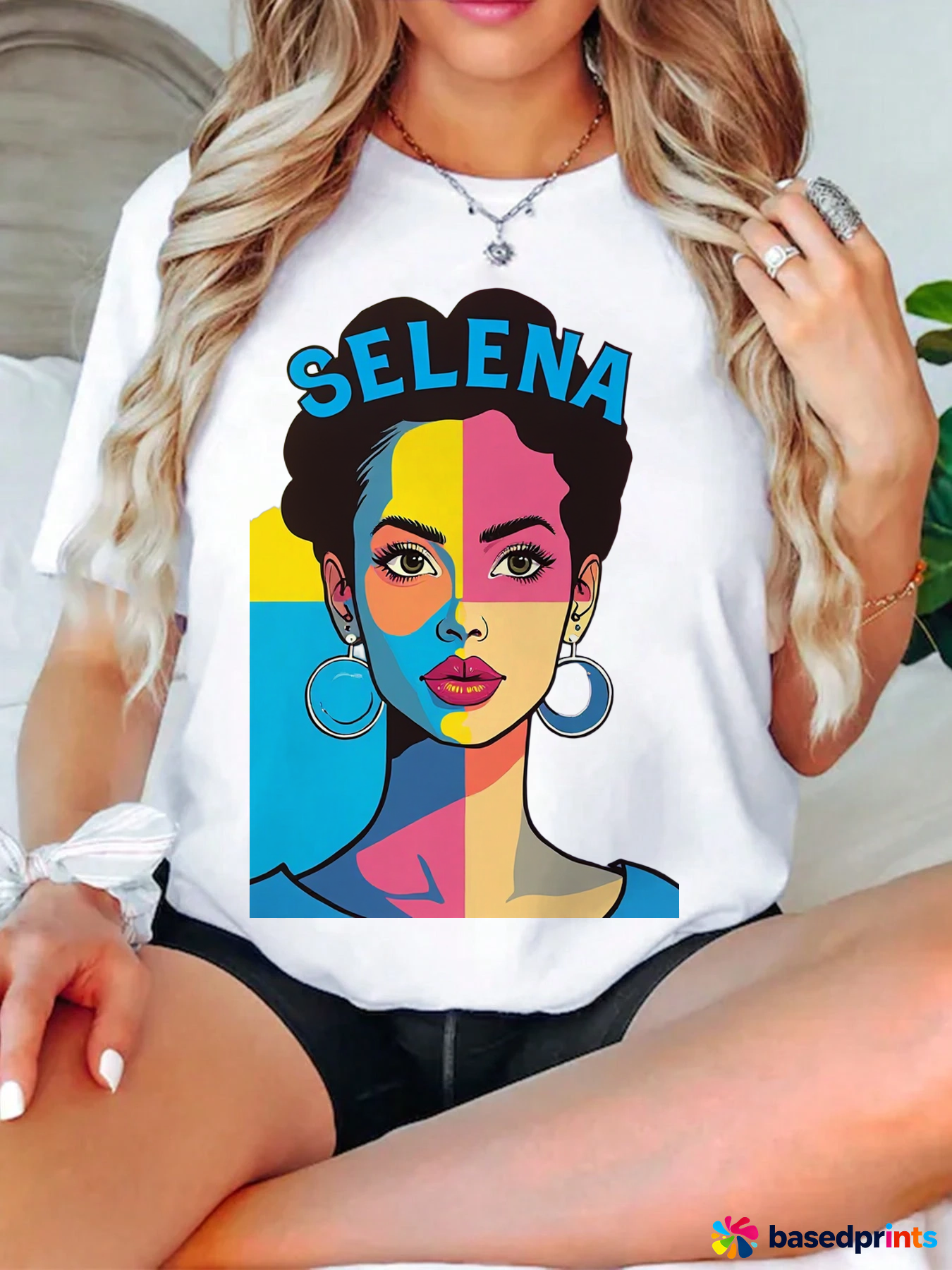 Selena Graphic Tee Women's Short Sleeve T-Shirts Casual Summer Tops