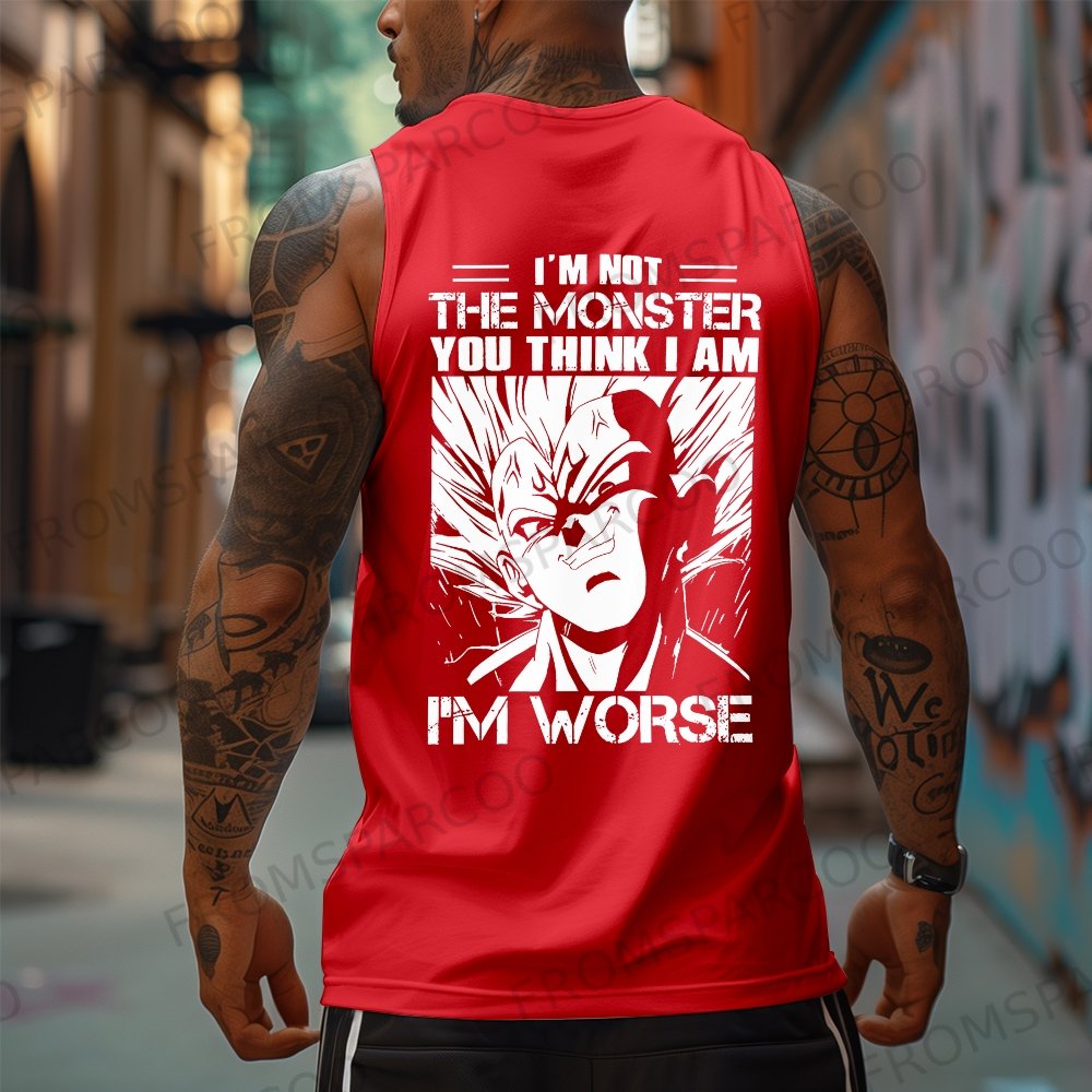 Oversized Anime Print Gym Tank Top 