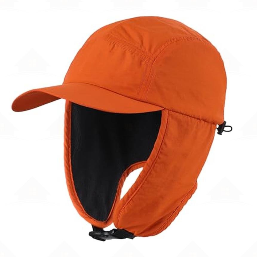 Home Prefer Mens Winter Hat Warm UPF50+ Baseball Hat with Earflaps Fleece Lined Waterproof Trooper Trapper Hat