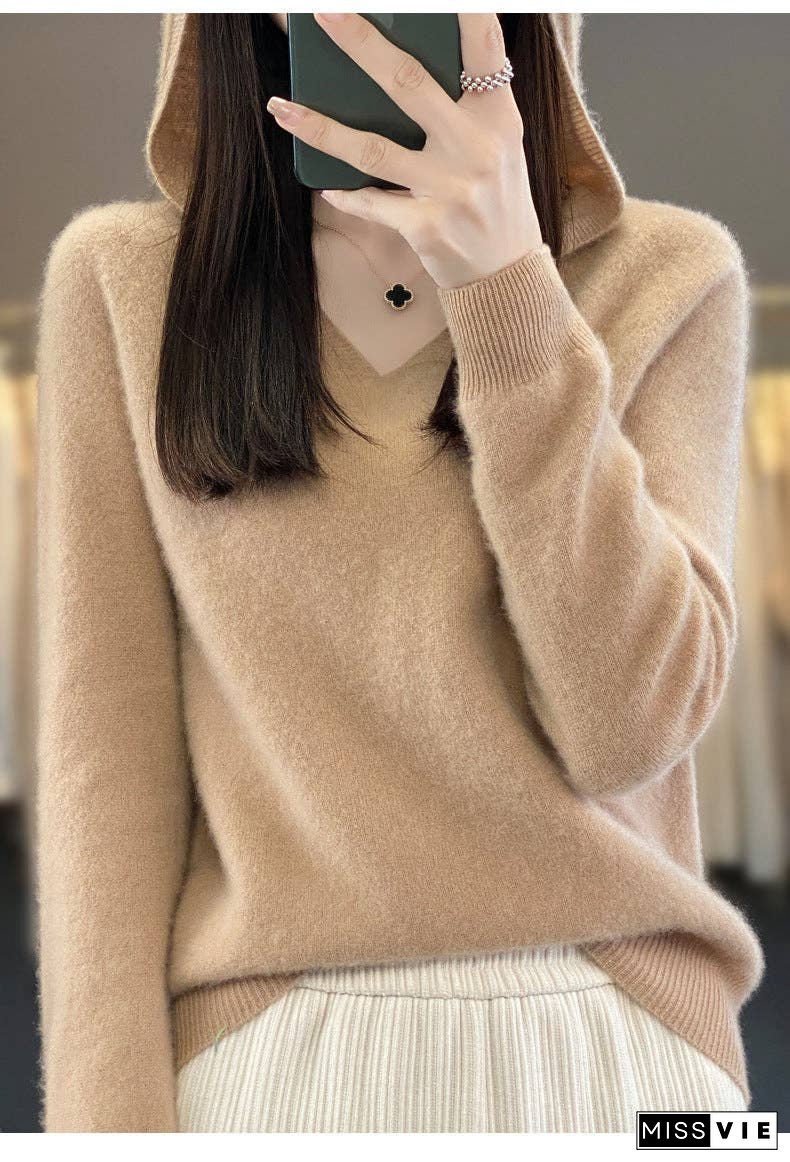 Literary Cashmere Hooded Sweatshirt