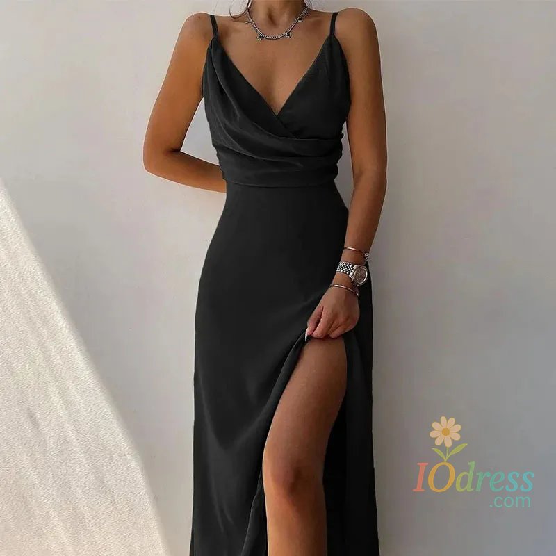 IO Dress Women Print Dress Camisole V Neck Sleeveless A Line Long Dresses Spaghetti Strap Sexy Evening Skirt Prom Summer 2025 Vestidos IO Dress