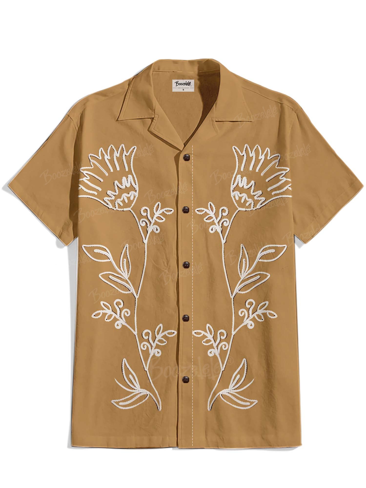 Vintage FLower - 100% Cotton Cuban Collar Shirt