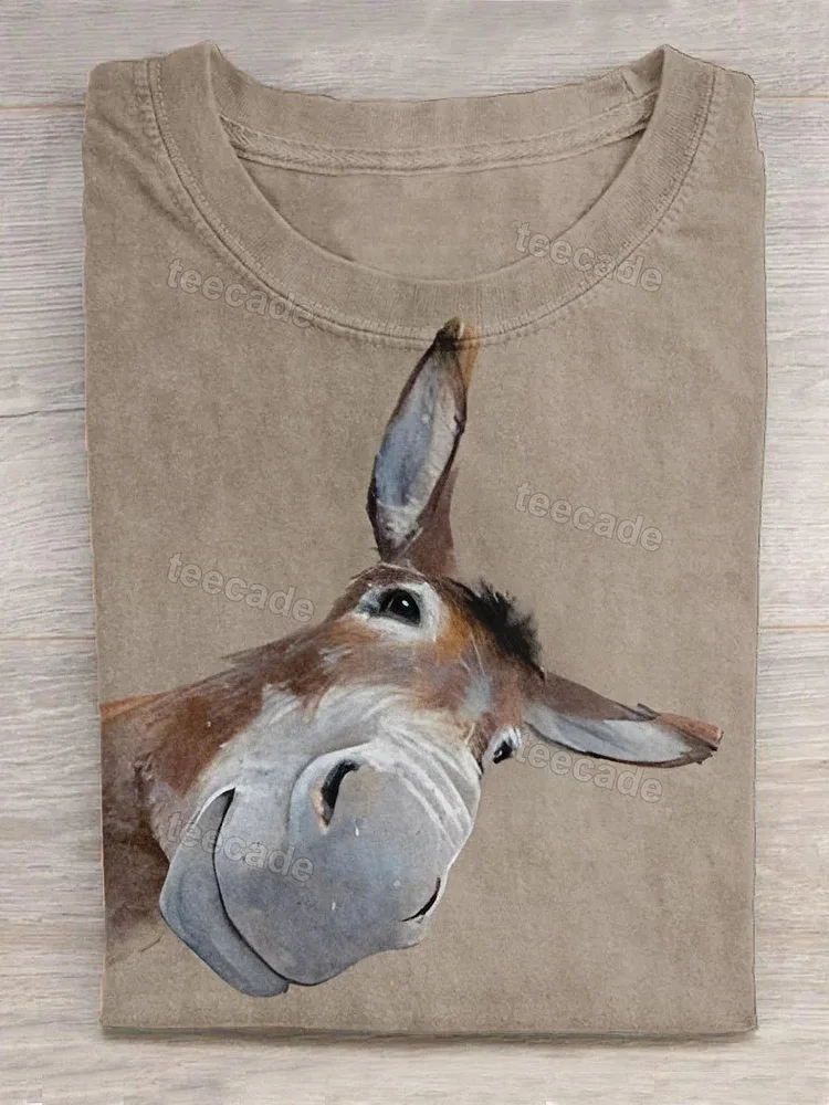 Teecade Teecade  Funny Donkey Art Design T-Shirt