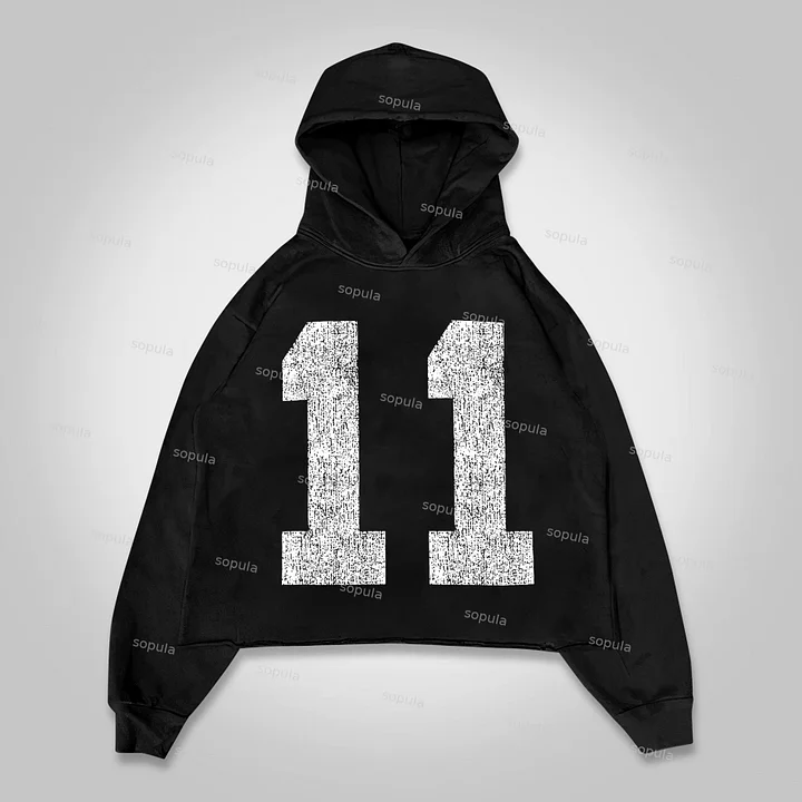 Sopula Vintage Number 11 Cropped Hoodie