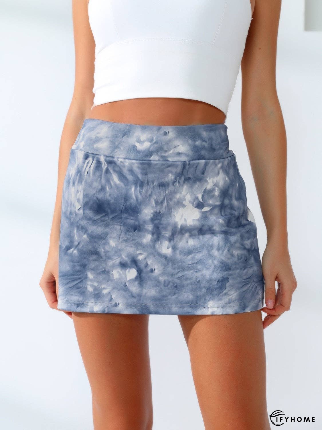 Quick-Dry Tie-Dye Wide Waistband Active Tennis Skirt | IFYHOME