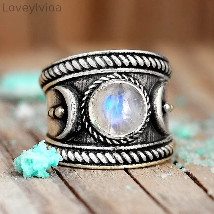 🎁Full Moon Double Crescent Encircling Ring