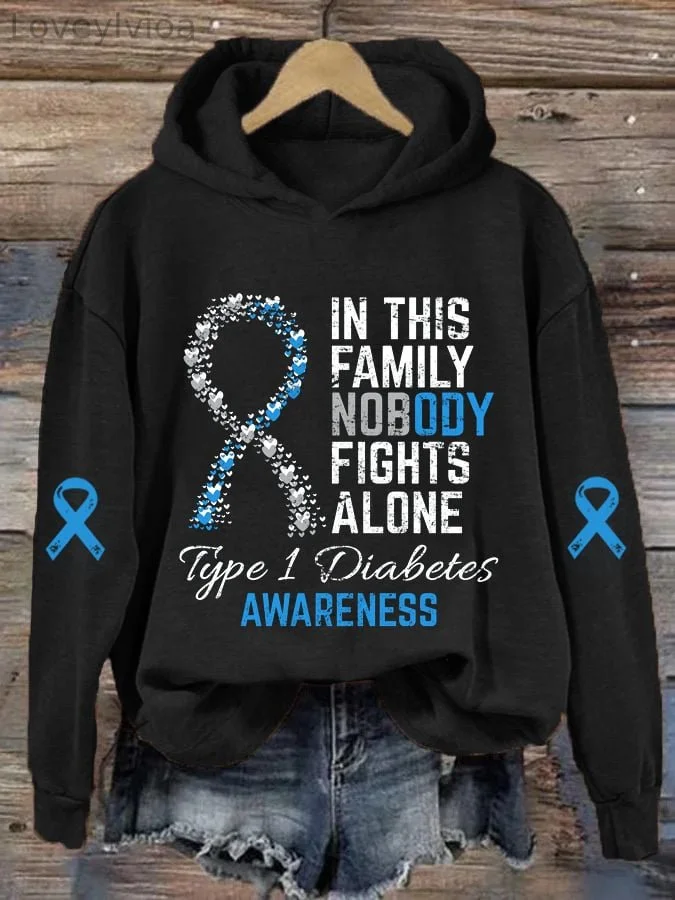 Women's In This Family Nobooy Fights Alone Print Hoodie
