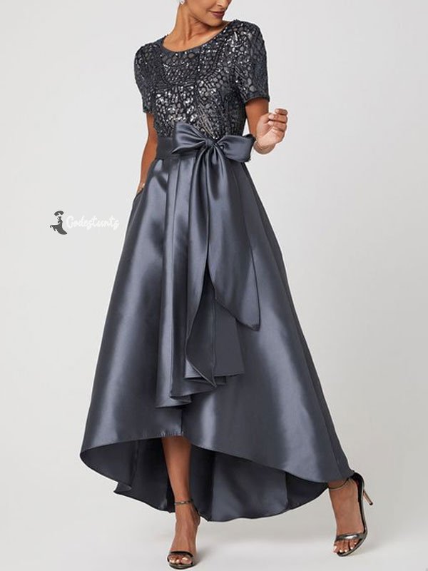 Temperament simple bow party ladies dress