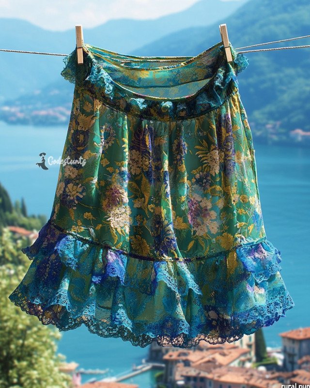 Summer Vacation Floral Print Skirt 1927