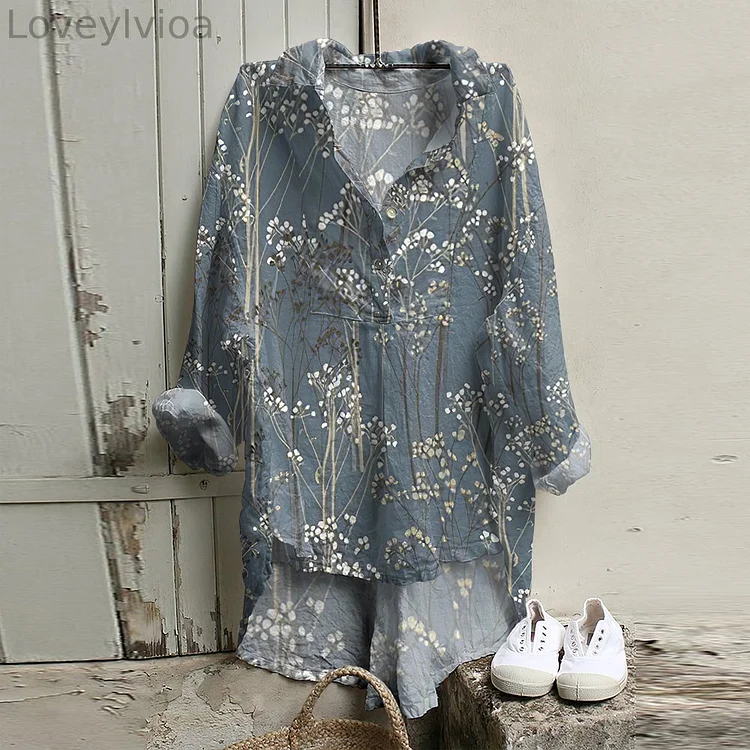 Abstract Floral Painting Art Woven Tunic