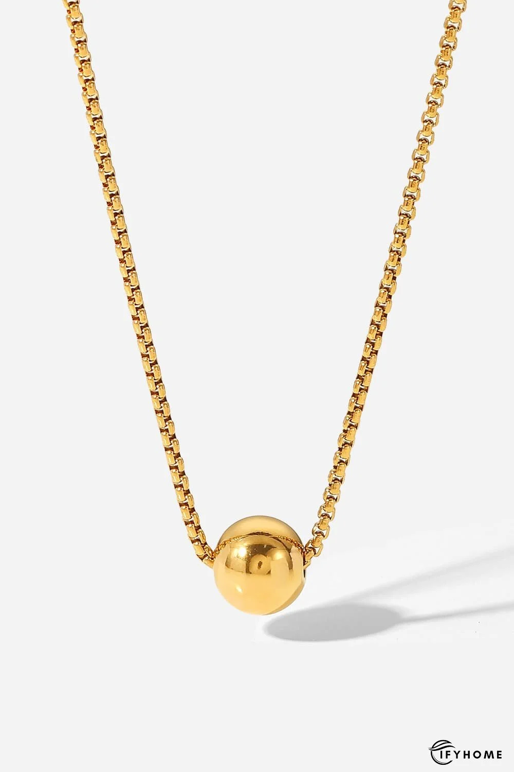 18K Gold-Plated Round Shape Pendant Necklace | IFYHOME