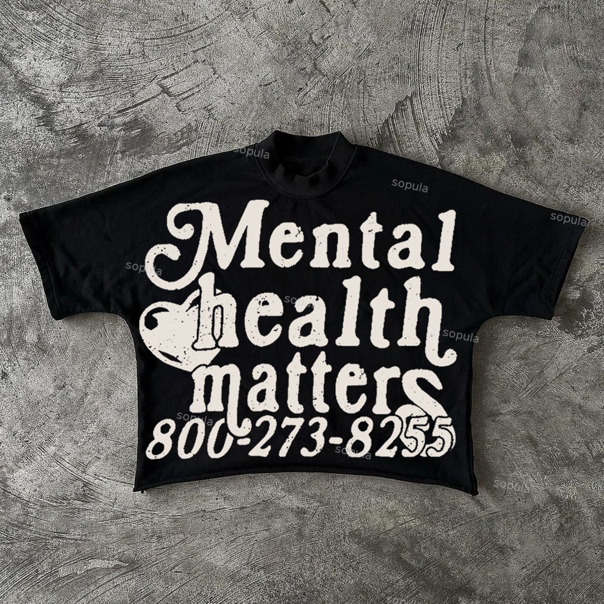 Mental Health Matters Graphics Cotton Cropped T-Shirts