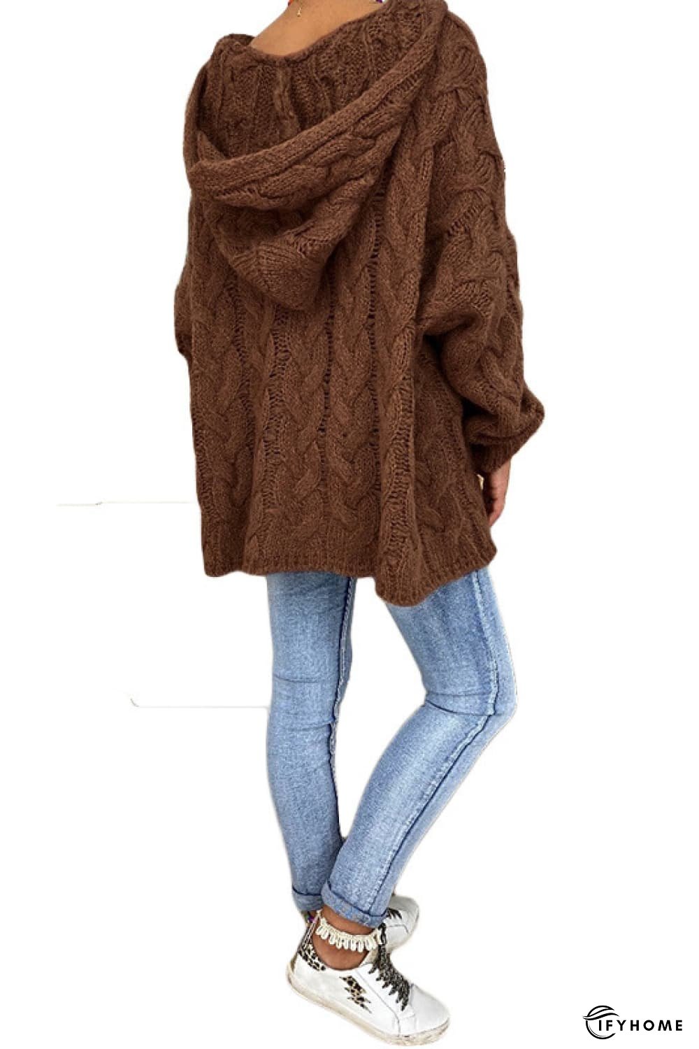 Cable-Knit Hooded Sweater | IFYHOME