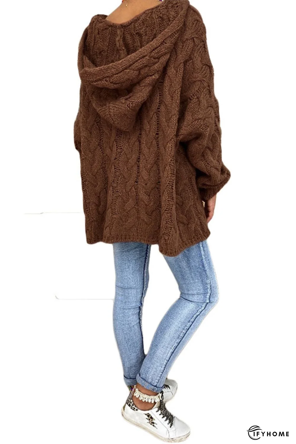 Cable-Knit Hooded Sweater | IFYHOME