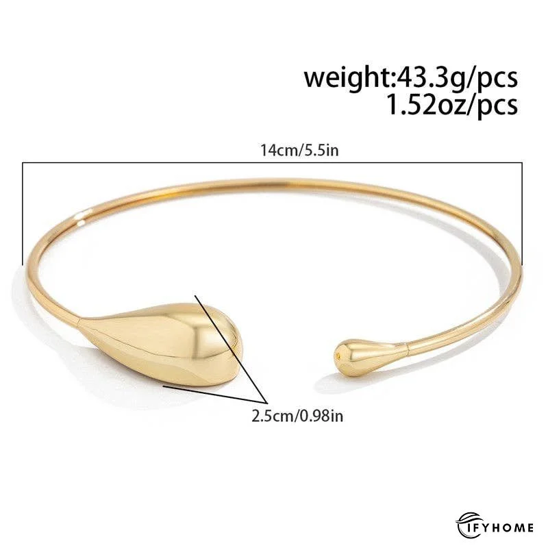 Minimalist Geometric Collar Necklace With Metal Buckle | IFYHOME