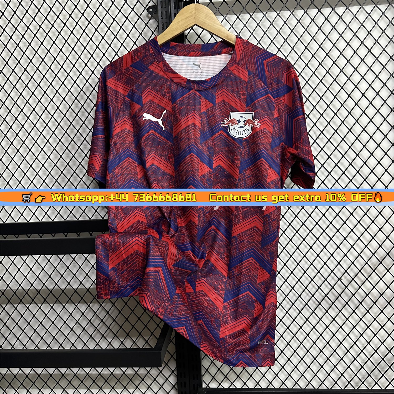 RB Leipzig 25-26 Pre-Match Red Blue Training Jersey - Fans Version