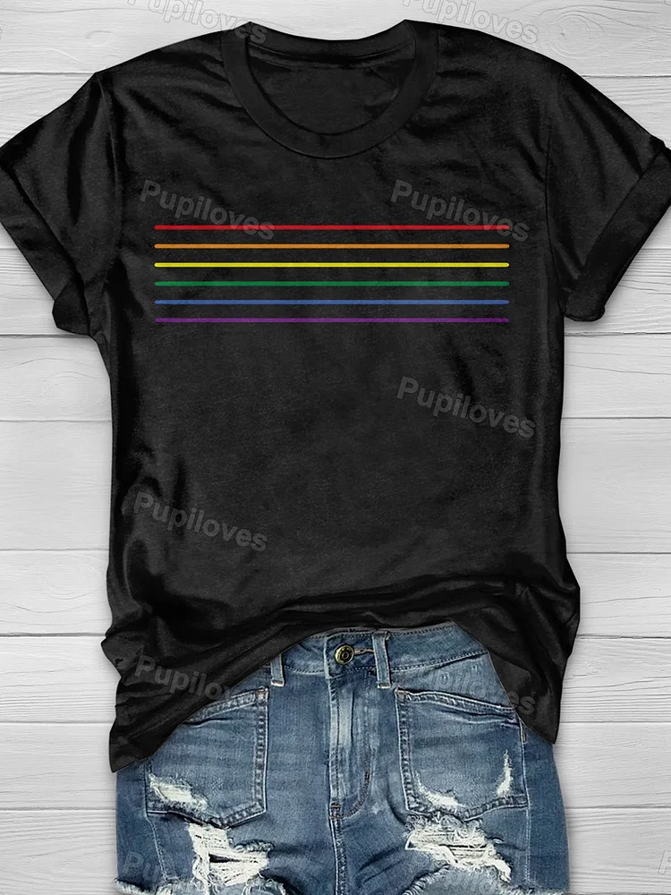 Pupiloves Pupiloves  Minimalist LGBT Print Short Sleeve T-shirt